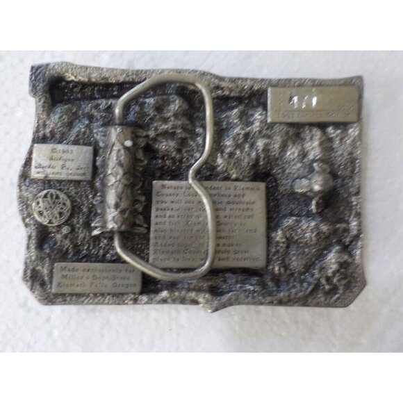 Vintage 1983 Klamath County Oregon 3D Belt Buckle Limited Edition Siskiyou - Picture 2 of 4